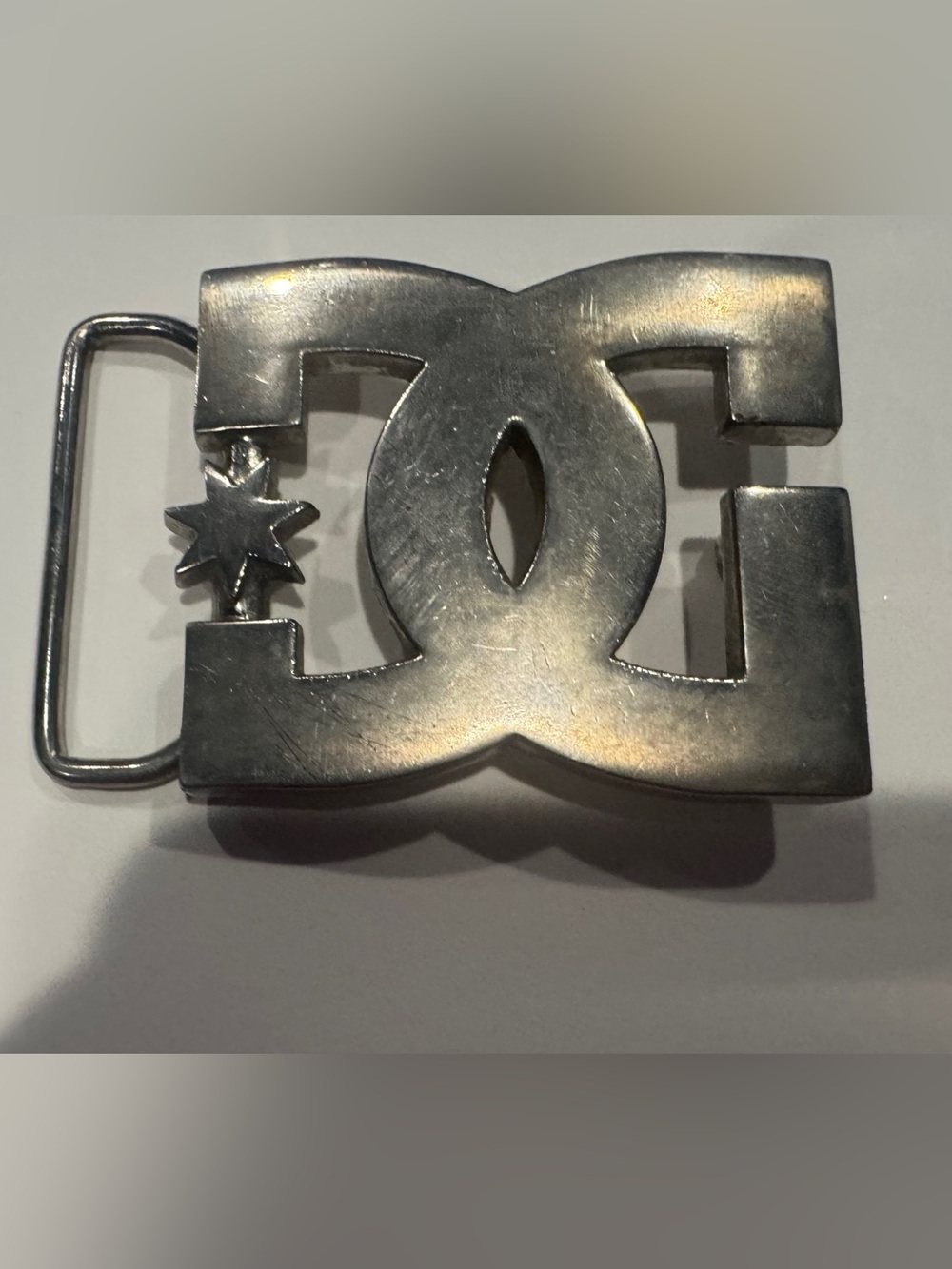 DC Polished Silver Logo Belt Buckle